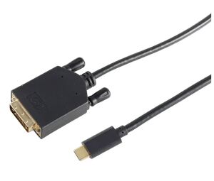 DVI-USB Anschlusskabel DVI-D Stecker 24+1 > USB Typ C Stecker schwarz 3,0m