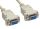 Null Modem Kabel 2x 9-Pol. Sub- D-Kupplung mit Schnapphauben grau 3,0m