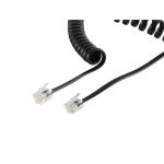 Telefonhörer-Spiralkabel 2x 4P4C schwarz 4,0m