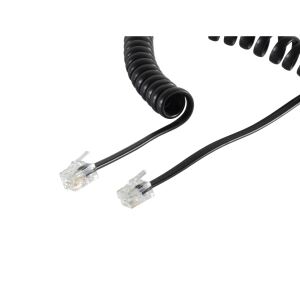 Telefonhörer Spiralkabel 2x 4P4C schwarz 10,0m