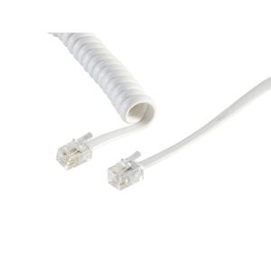 Telefonhörer Spiralkabel 2x 4P4C weiß 2,0m