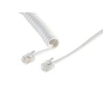 Telefonhörer Spiralkabel 2x 4P4C weiß 2,0m