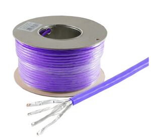 Netzwerkkabel LAN Verlegekabel Cat. 7A S/FTP PIMF Halogenfrei lila 100,0m