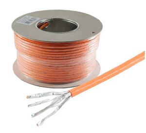 Netzwerkkabel LAN Verlegekabel Cat. 7 S/FTP PIMF Halogenfrei orange 25,0m