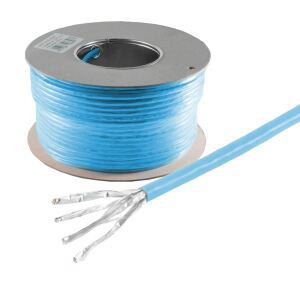Netzwerkkabel LAN Verlegekabel Cat. 8 S/FTP LSZH Bandbreite 2.000MHz blau 100,0m
