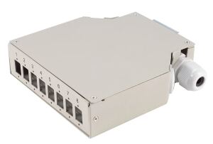 LWL-Verteilerbox Metall 8-fach DIN rail grau