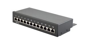 Patchpanel Mini Cat.6 Desktop Gehäuse 12-Port schwarz