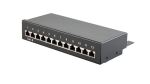 Patchpanel Mini Cat.6 Desktop Gehäuse 12-Port schwarz