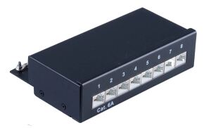 Patchpanel Cat. 6A 8 Port geschirmt schwarz