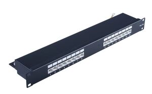 Patchpanel 19" 1HE Cat. 6A 16 Port schwarz