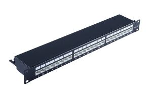 Patchpanel 19" 1HE Cat.6A 24 Port schwarz