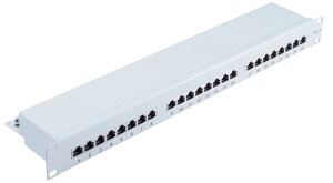 Patchpanel Cat.6 Rackeinbau 48,3 cm (19") 24-Port lichtgrau