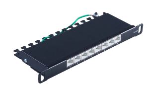 Slim Patchpanel Cat.6A 8-Port 0,5HE 10"