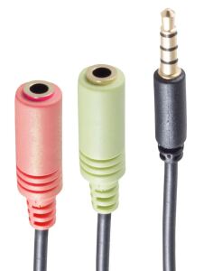 shiverpeaks Headset Y-Adapter TRRS Stecker 3,5mm CTIA  0,25m