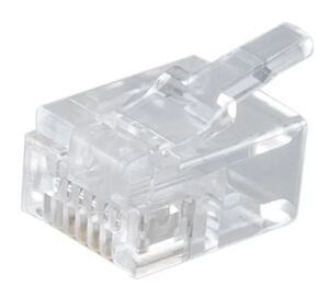 Western-Stecker modular 6-polig vergoldet Flachkabel DEC-Ausführung