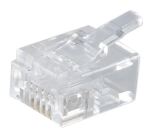 Western-Stecker modular 6-polig vergoldet Flachkabel...
