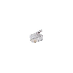 Western-Stecker modular 4-polig vergoldet Rundkabel