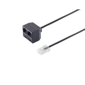 Adapter Modular Verbinder-Western-Stecker 8/4 > 2 Western-Kupplung 8/4 0,1m