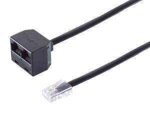 Adapter Modular Verbinder Westernstecker 8/8 > 2 Western-Kupplung 8/8 0,1m