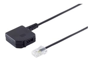 Telefon Adapter Western-Stecker 8/4 auf TAE U-Kupplung, 0,2m