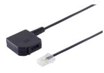 Telefon Adapter Western-Stecker 8/4 auf TAE U-Kupplung, 0,2m