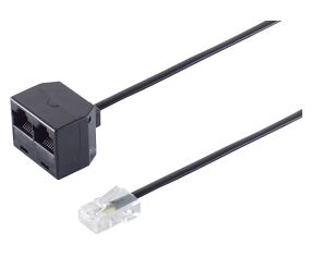Adapter Modular Verbinder Westernstecker 4/4 > 2 Western-Kupplung 4/4 0,15m