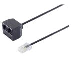 Adapter Modular Verbinder Westernstecker 4/4 > 2...