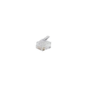 Western-Stecker modular 6-polig vergoldet Rundkabel