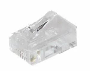 Western-Stecker modular 8-polig vergoldet Flachkabel