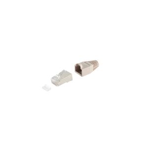 Modular Stecker Cat.5e/ 6 8polig 8 Kontakte belegt geschirmt grau