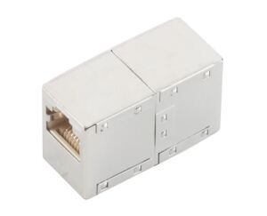 TP-Kupplung Cat.5,  RJ45 - RJ45,  Bu - Bu, Block, geschirmt