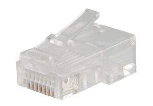 Western-Stecker modular 8-polig vergoldet Rundkabel