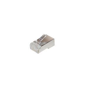 Western-Stecker modular 8-polig vergoldet geschirmt Flachkabel