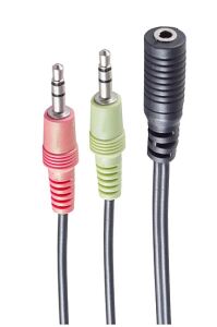 shiverpeaks Headset Y-Adapter TRRS Buchse 3,5mm CTIA 0,15m