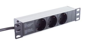 Steckdosenleiste 10" 3-fach 1HE schwarz