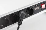 Tischsteckdosenleiste 4-fach mit Schalter und 2x USB Ladefunktion Alu schwarz