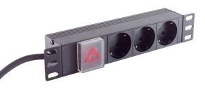 Steckdosenleiste 10" 3-fach 1HE schwarz