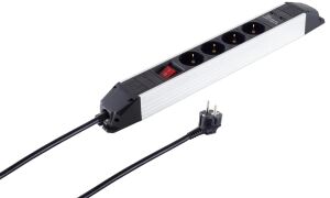 Steckdosenleiste 4-fach Alu USB Buchse