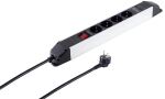Steckdosenleiste 4-fach Alu USB Buchse