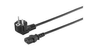 Netzanschlusskabel Schuko 90° Kaltgeräte 230V CEE7/7-C13 VDE 1,8m