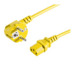 Netzanschlusskabel 230V für Kaltg. CEE7/7-C13 VDE gelb 3,0m
