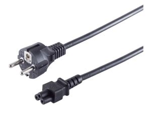 Schutzkontaktstecker 3-polig Buchse C5 schwarz 1,8m