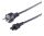 Schutzkontaktstecker 3-polig Buchse C5 schwarz 1,8m