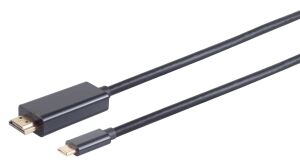 HDMI Anschlusskabel HDMI A Stecker > USB 3.1 Typ C Stecker 4K2K schwarz 1,0m