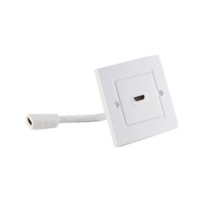 HDMI Wanddose 1x HDMI Buchse mit Kabelverlängerung reinweiß