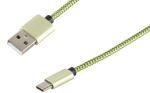 USB Ladekabel USB-A-Stecker > USB Typ C Stecker Nylon...