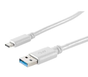 USB Kabel 3.0 USB A Stecker > USB 3.1 Typ C Stecker weiß 1,8m