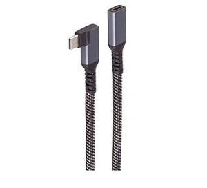 Verlängerungskabel USB-C 3.2 90° PD Textilummantelung 1,5m