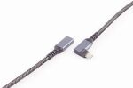 Verlängerungskabel USB-C 3.2 90° PD Textilummantelung 1,5m