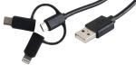 USB Lade-Sync Kabel 3-in-1 schwarz 2,0m